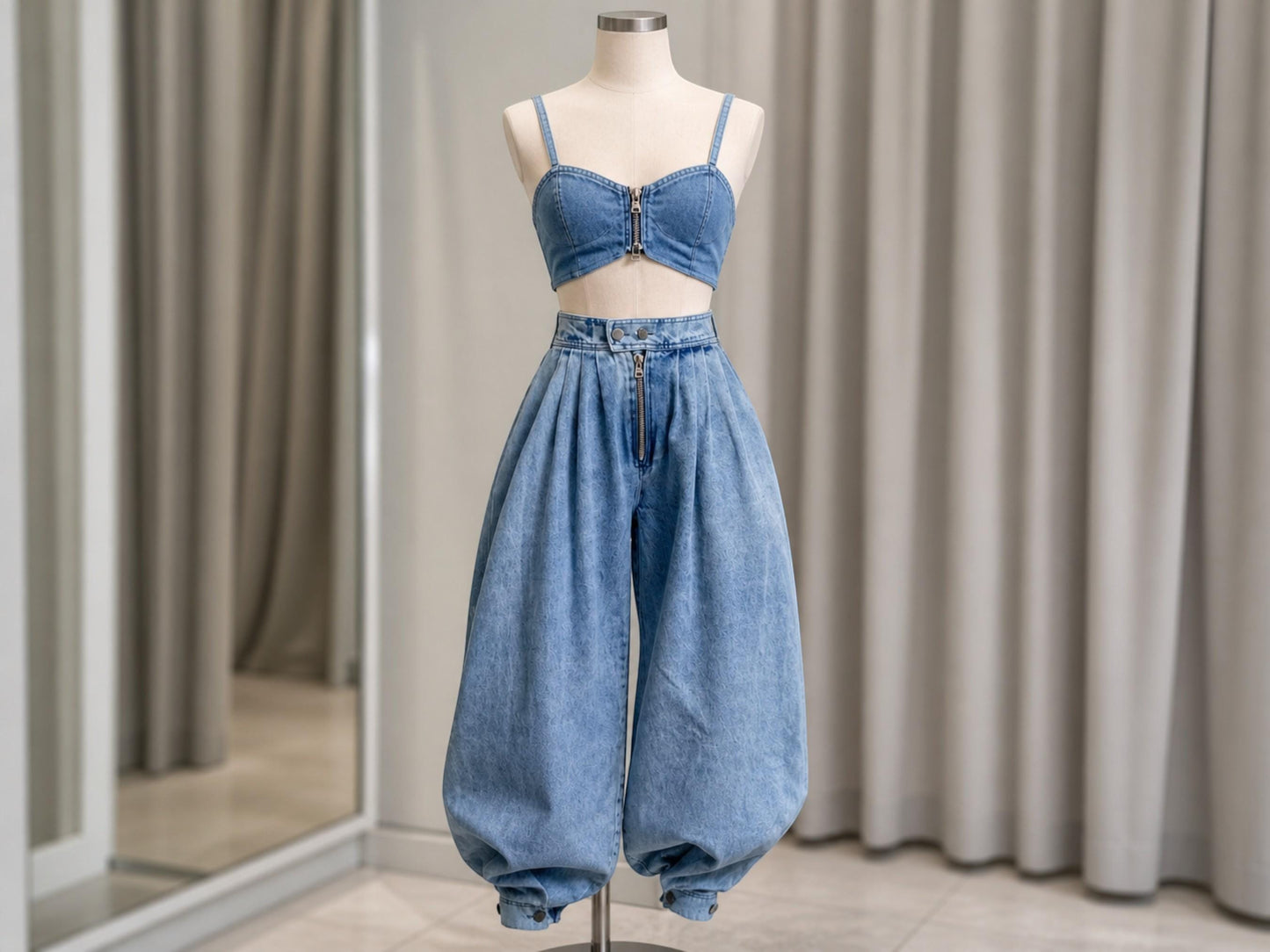 Women's High Waist Wide Leg Denim Jeans | Baggy Loose Fit Streetwear Trousers
