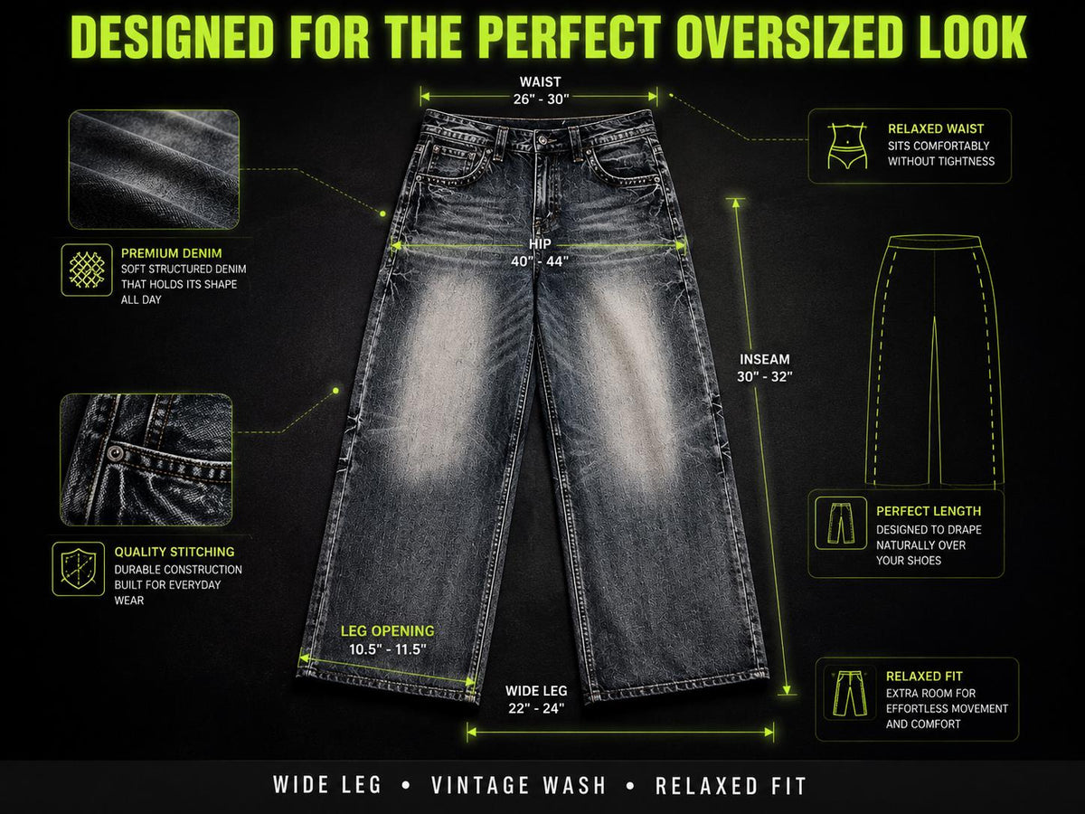 Y2K Baggy Wide Leg Jeans: Vintage Wash Denim, Korean Streetwear