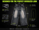Y2K Baggy Wide Leg Jeans: Vintage Wash Denim, Korean Streetwear JuChachaShop