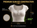 White Ribbed Fitted Crop Top: Soft Stretch Y2K Baby Tee – Casual Summer Style JuChachaShop