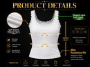 Lace Trim Ribbed Camisole Tank Top | Soft Stretch Slim Fit Layering Cami JuChachaShop