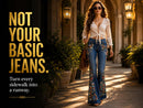 Floral Embroidered Flare Jeans Women Boho Bell Bottom Denim Vintage Western Wide Leg Jeans JuChachaShop