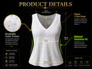 White Eyelet Sleeveless V-Neck Boho Tank Blouse – Lightweight Vacation Shirt JuChachaShop
