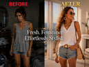 White Eyelet Sleeveless V-Neck Boho Tank Blouse – Lightweight Vacation Shirt JuChachaShop