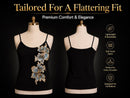 Black Floral Embellished Cami Top Women Elegant Sleeveless Tank Luxury Evening Vacation Party Blouse JuChachaShop
