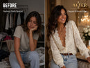 Women's Lace Blouse | Scalloped V-Neck Long Sleeve Floral Shirt JuChachaShop
