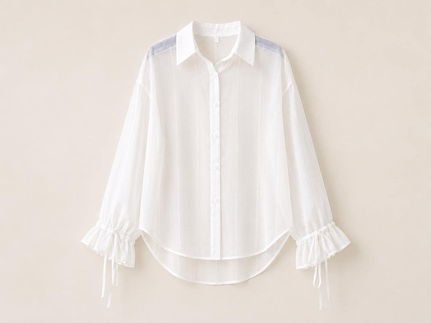 Sheer Chiffon Button Down Cover Up Shirt: Lightweight Long Sleeve Summer Beach Cardigan Blouse