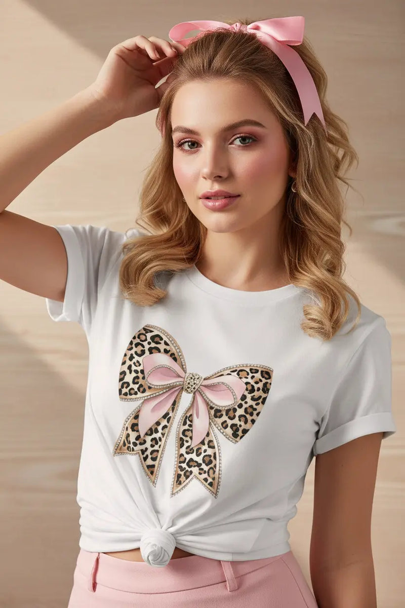 Leopard Bow Graphic Tee - Editorial