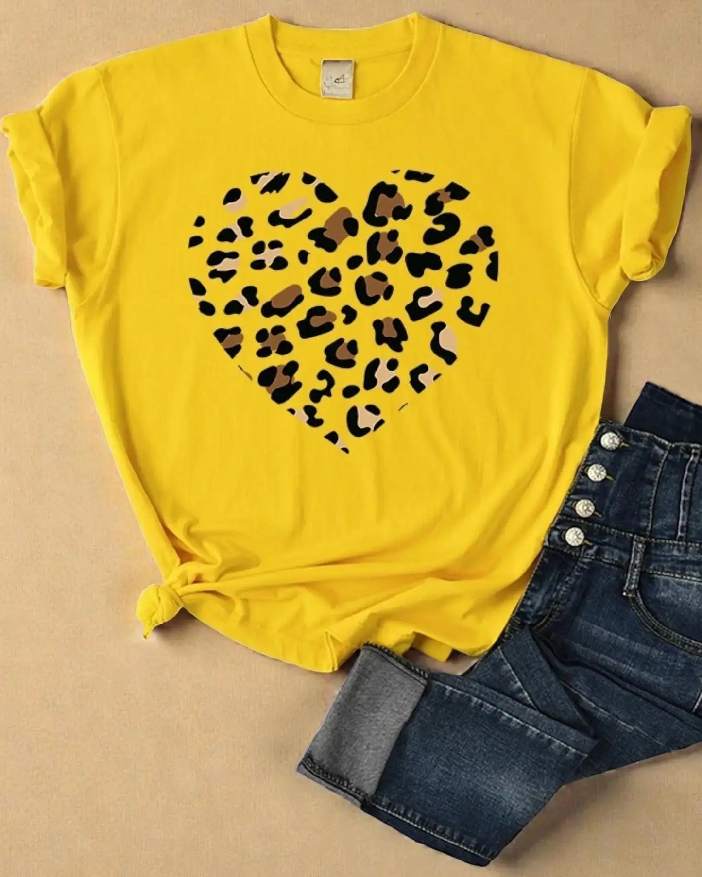 Leopard Heart Graphic Tee | Women's Valentine's Day Shirt, Soft Casual Top JuChachaShop
