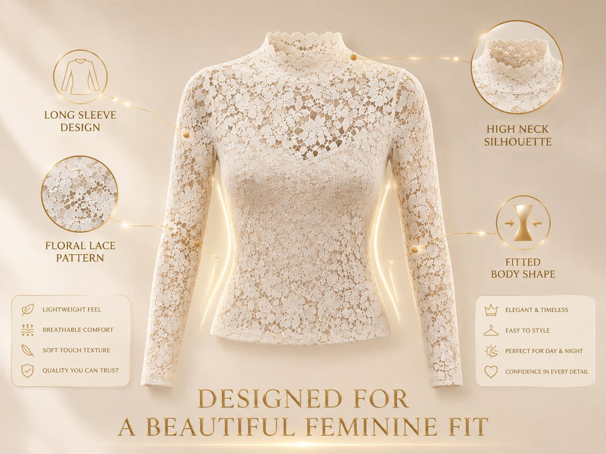Long Sleeve Lace Blouse Top | Sheer Floral Mesh Shirt | Feminine Elegant Party Top | Women Fitted Romantic Style Clothing