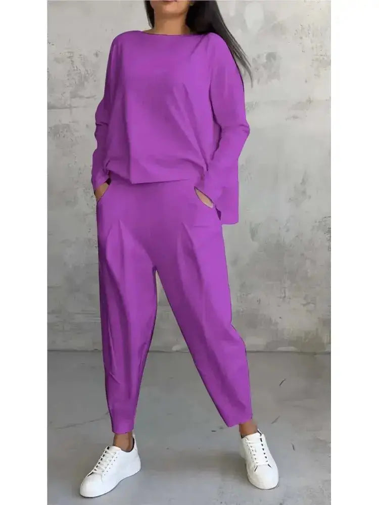 Long Sleeve Tracksuit Set – Women's Casual Loose Two Piece Outfit JuChachaShop