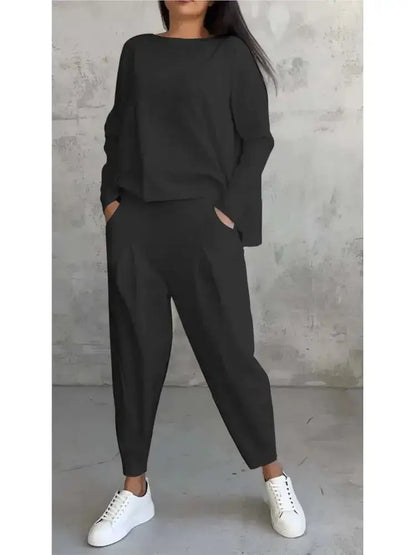 Long Sleeve Tracksuit Set – Women's Casual Loose Two Piece Outfit JuChachaShop