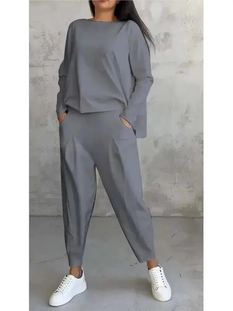 Long Sleeve Tracksuit Set – Women's Casual Loose Two Piece Outfit JuChachaShop