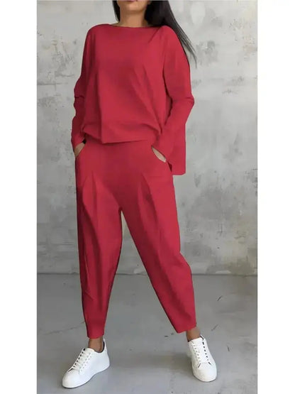 Long Sleeve Tracksuit Set – Women's Casual Loose Two Piece Outfit JuChachaShop