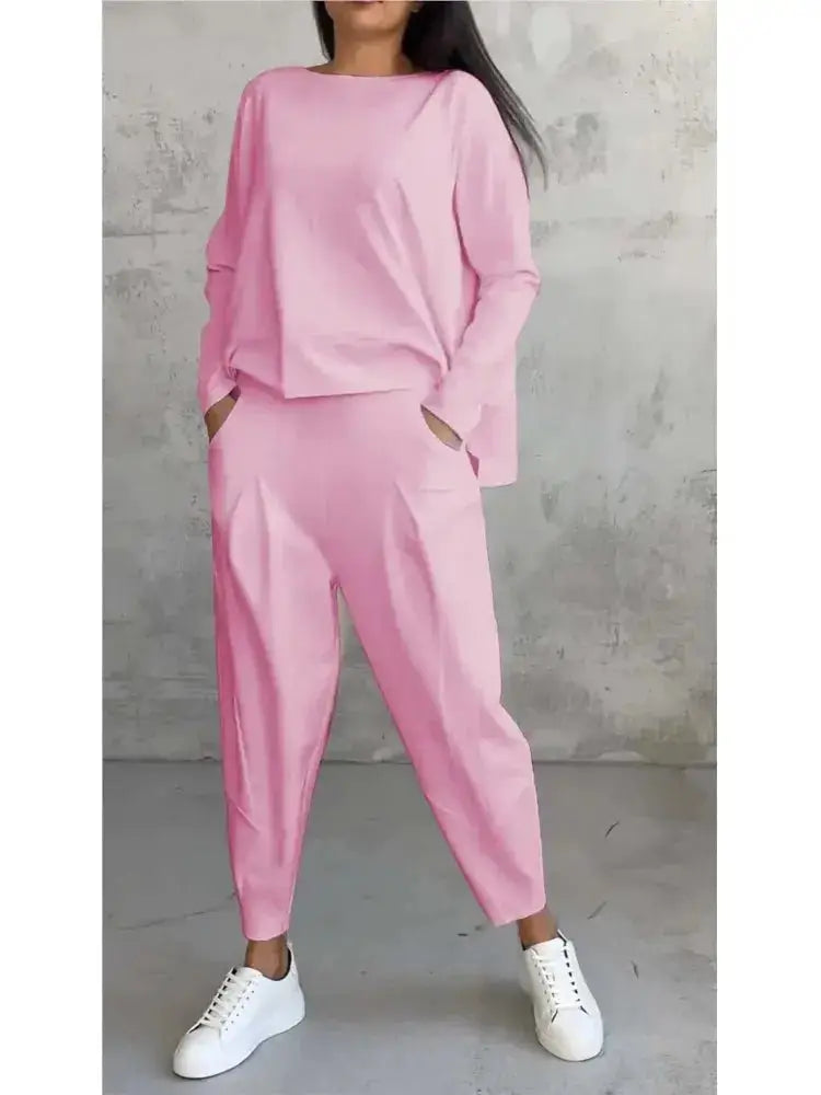 Long Sleeve Tracksuit Set – Women's Casual Loose Two Piece Outfit JuChachaShop