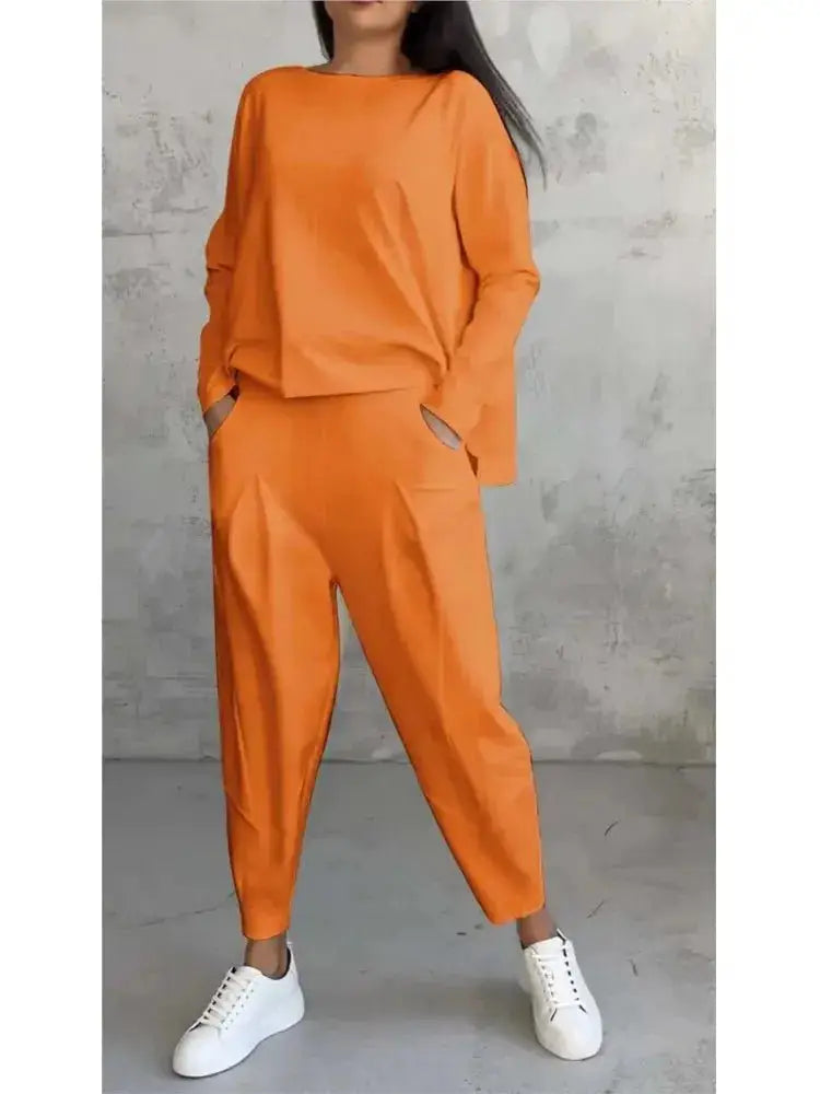Long Sleeve Tracksuit Set – Women's Casual Loose Two Piece Outfit JuChachaShop