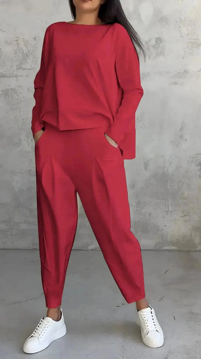 Long Sleeve Tracksuit Set – Women's Casual Loose Two Piece Outfit JuChachaShop