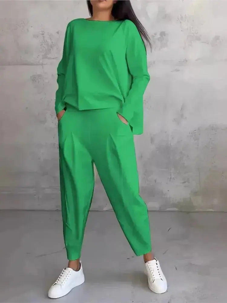 Long Sleeve Tracksuit Set – Women's Casual Loose Two Piece Outfit JuChachaShop