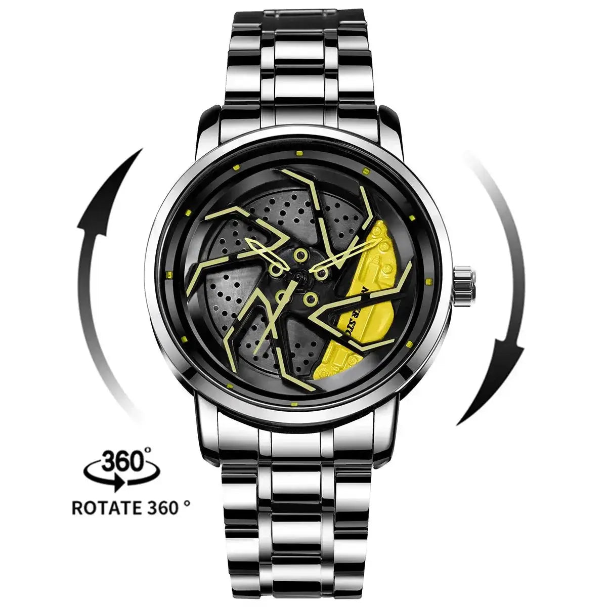 Men’s Luxury Car Wheel Watch – Stainless Steel Quartz Potaha