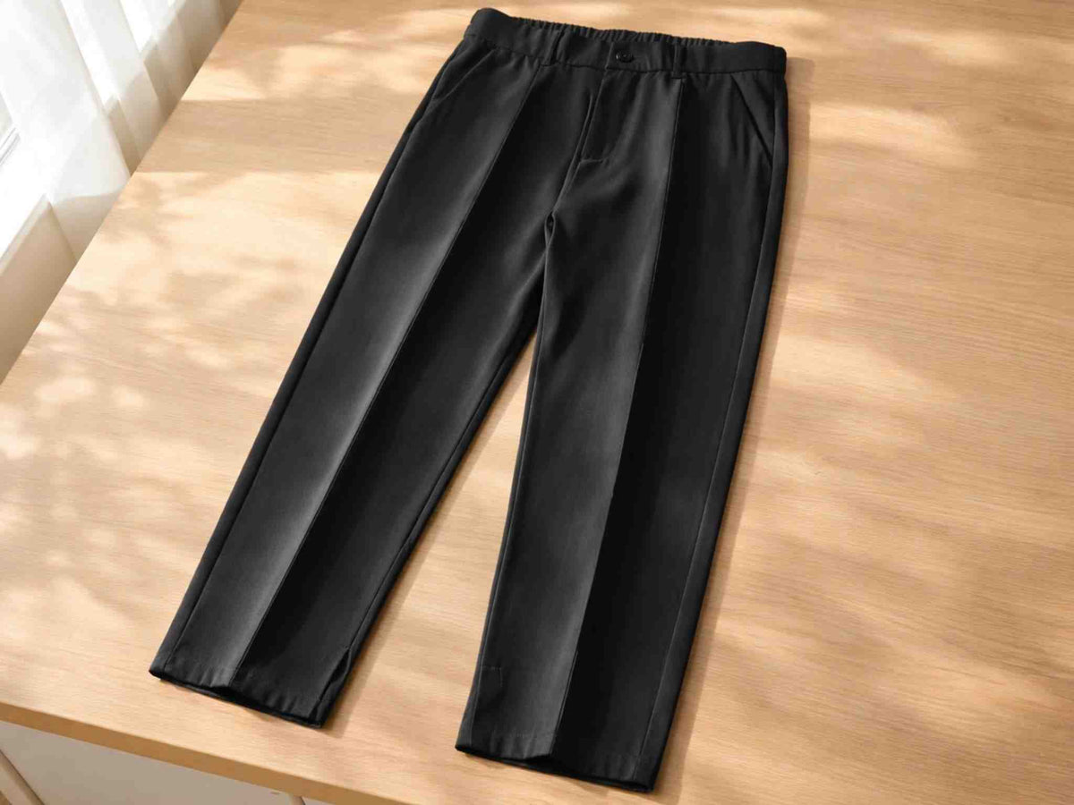 Men's Relaxed Straight Fit Casual Pants | Elastic Waist, Breathable Fabric