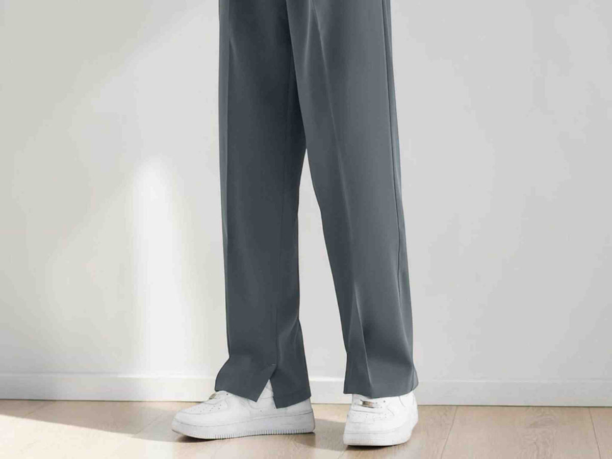 Men's Relaxed Straight Fit Casual Pants | Elastic Waist, Breathable Fabric