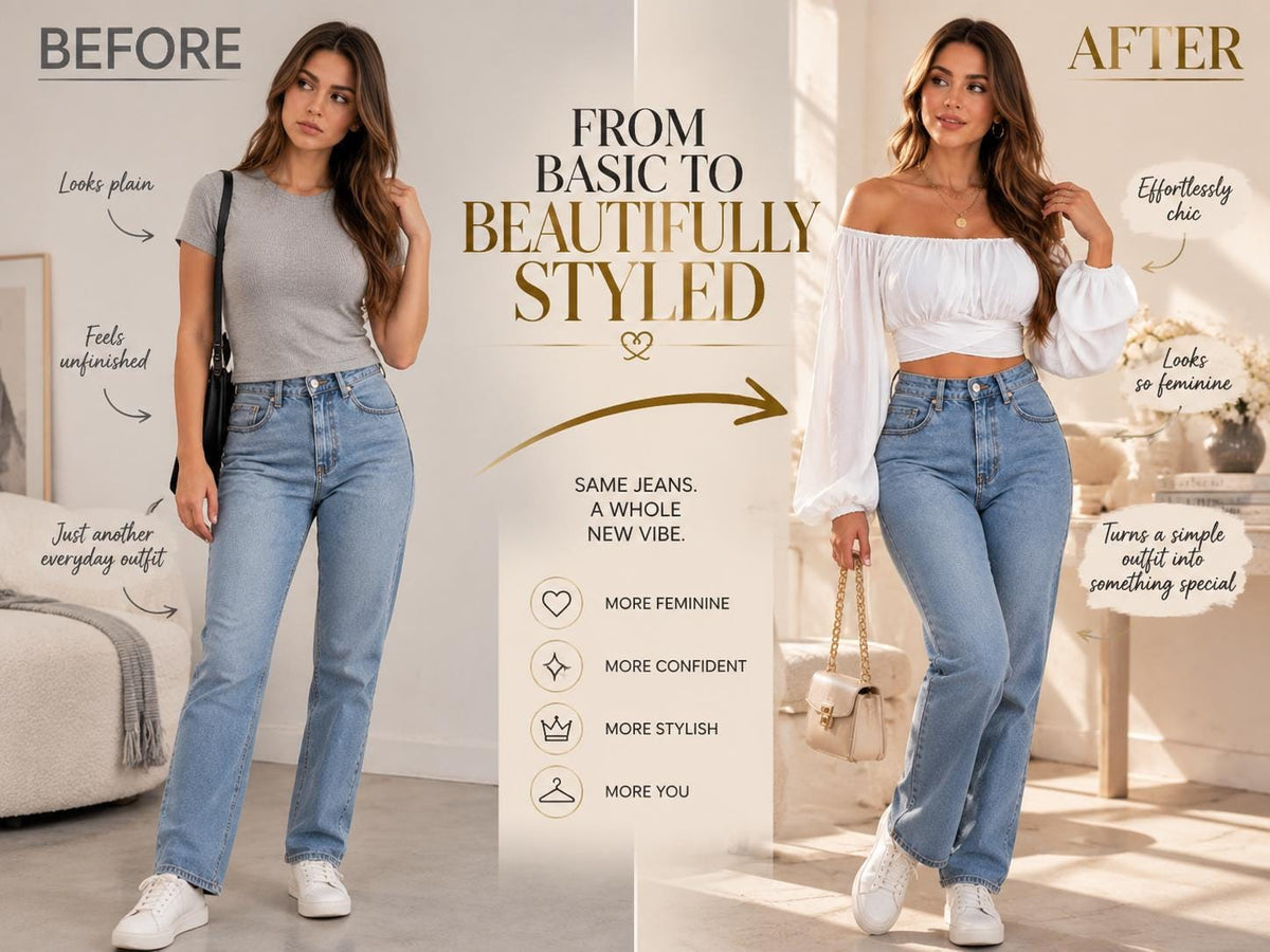 Off Shoulder Puff Sleeve Crop Top | Romantic Lace-Up Bow Blouse