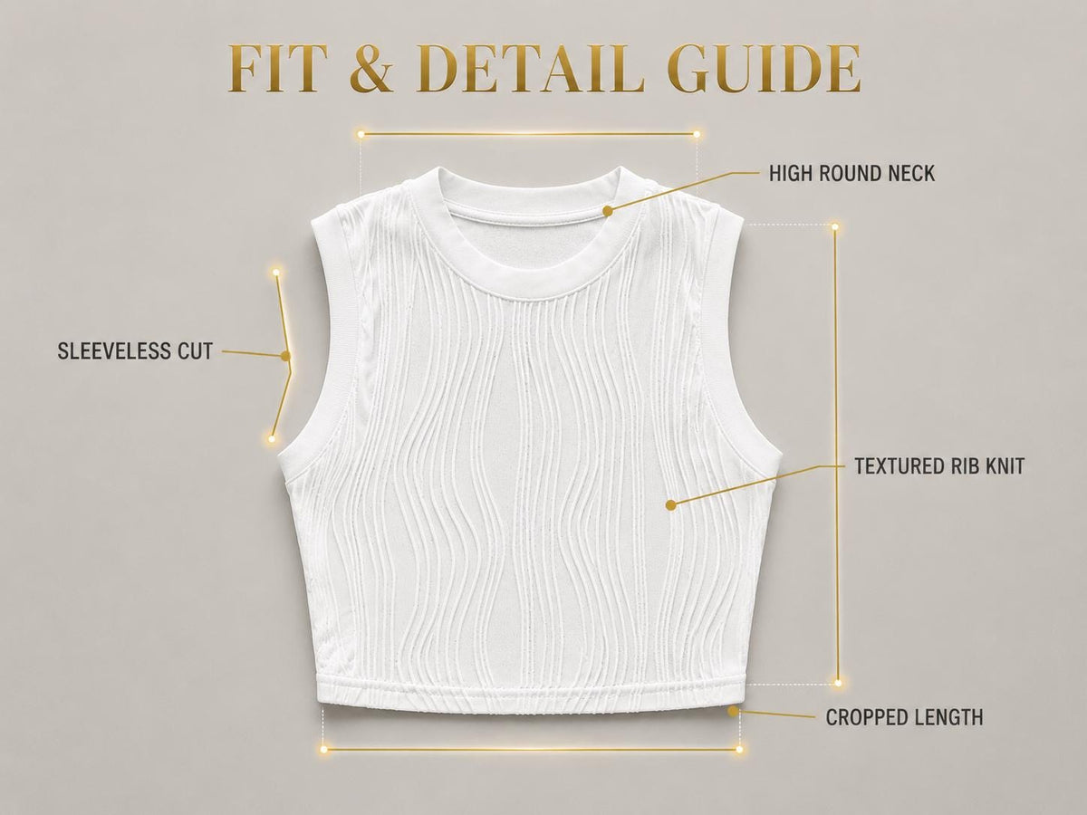 Elevate Your Style with Our Sleeveless Rib Knit Crop Top