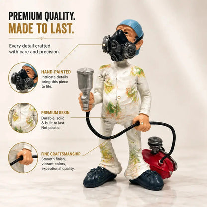 Spray Painter Resin Figurine Creative Worker Statue Desk Shelf Decor Home Office Ornament Jumartins