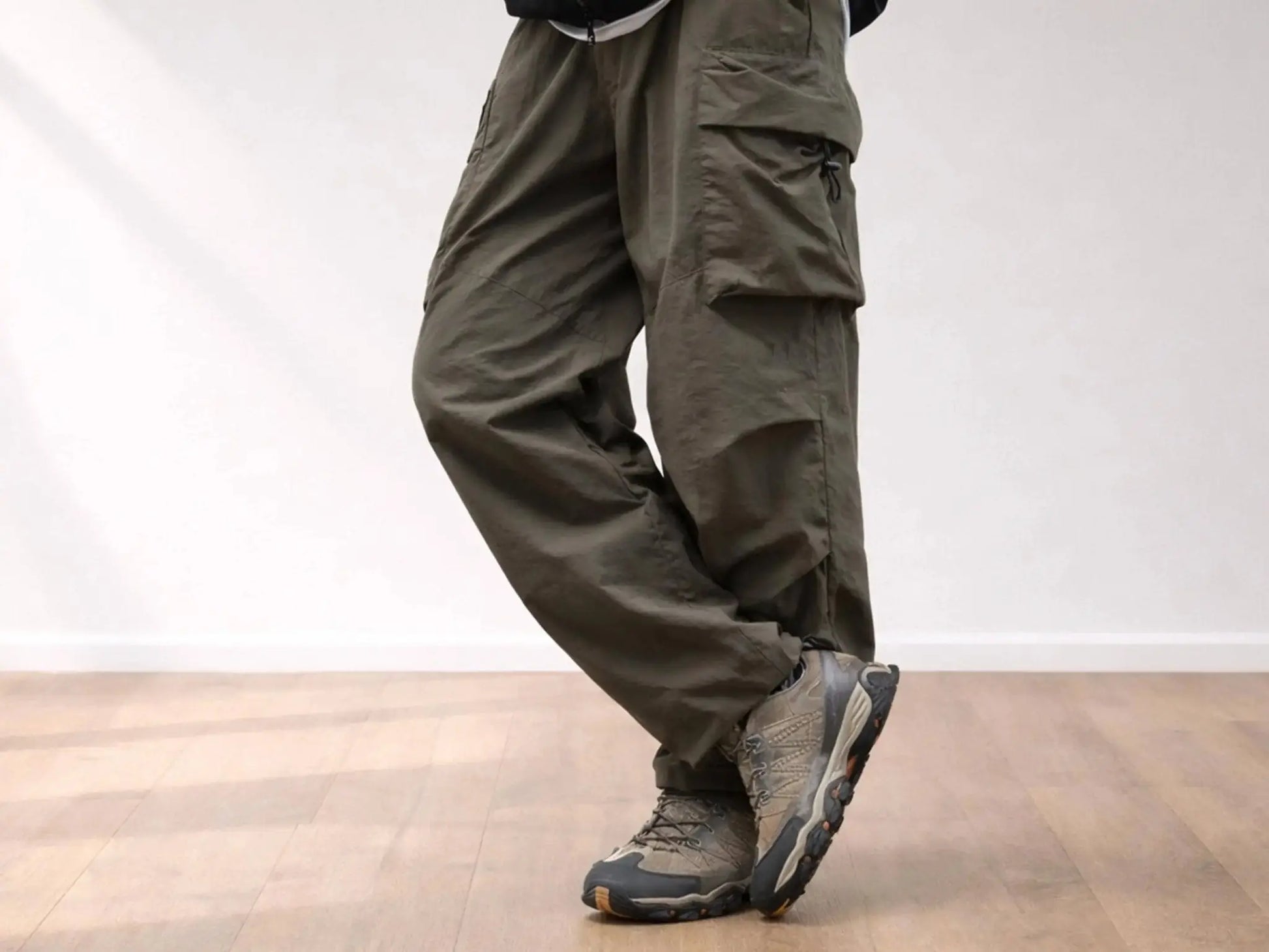 Unisex Lightweight Nylon Cargo Pants | Relaxed Wide Leg Hiking Streetwear JuChachaShop
