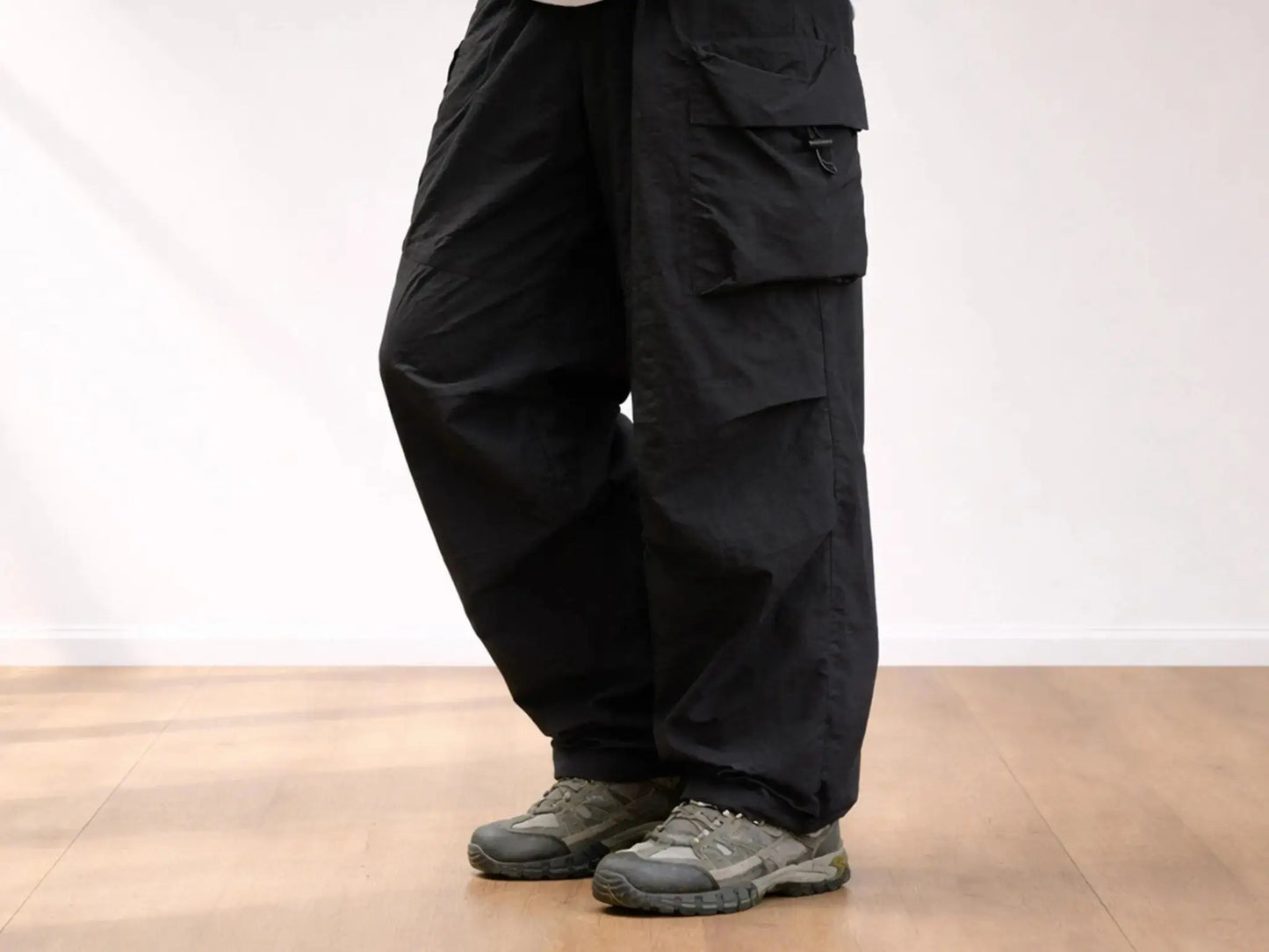 Unisex Lightweight Nylon Cargo Pants | Relaxed Wide Leg Hiking Streetwear JuChachaShop