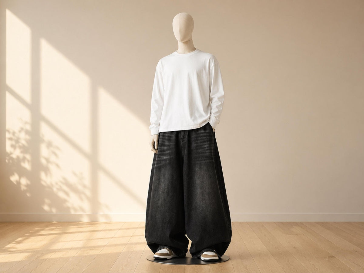 Washed Denim Baggy Jeans | Wide Leg Street Fashion Pants
