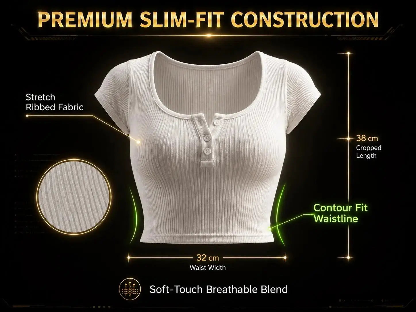 White Ribbed Fitted Crop Top: Soft Stretch Y2K Baby Tee – Casual Summer Style JuChachaShop