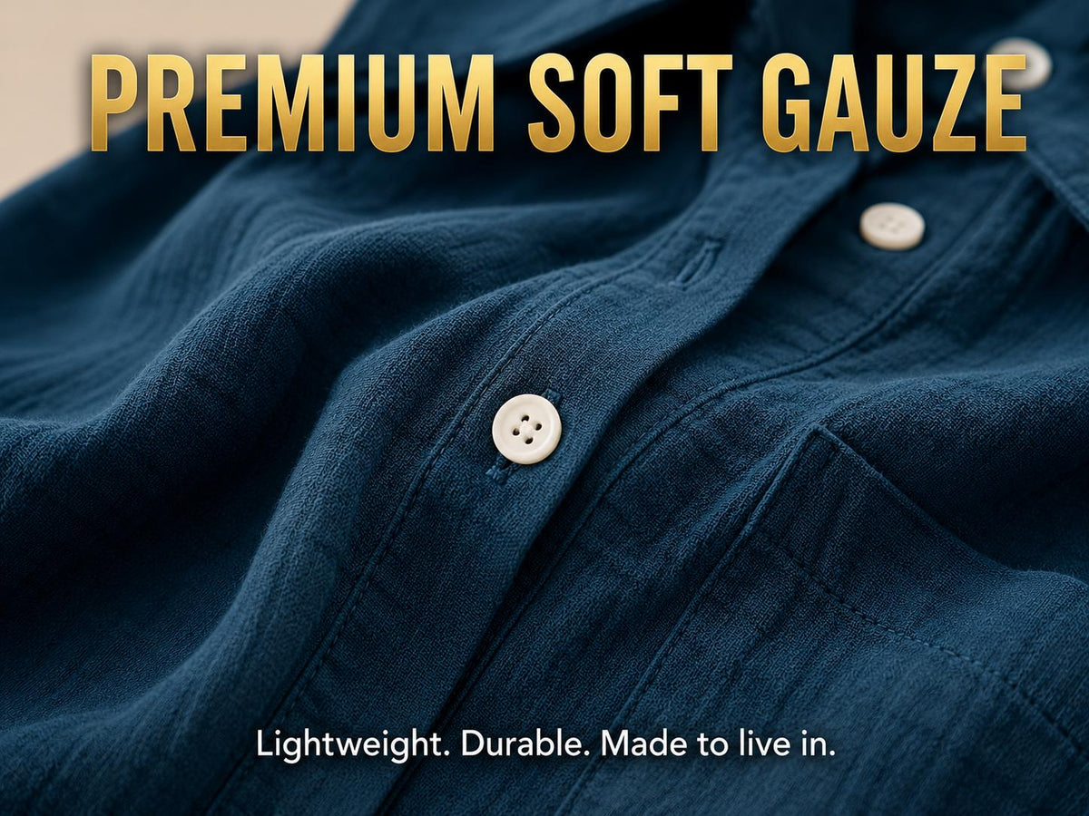 Women’s Casual Summer Blouse Breathable Gauze Button-Down Shirt, Batwing Sleeve, Relaxed Fit Lightweight Top