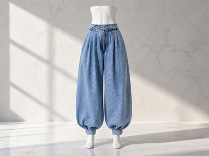 Women's High Waist Wide Leg Denim Jeans | Baggy Loose Fit Streetwear Trousers