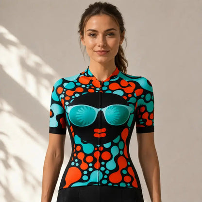 Women's Cycling Jersey | Short Sleeve Bike Shirt | Summer MTB Riding Top | Colorful Road Cycling Jersey | Breathable Cycling Wear Jumartins