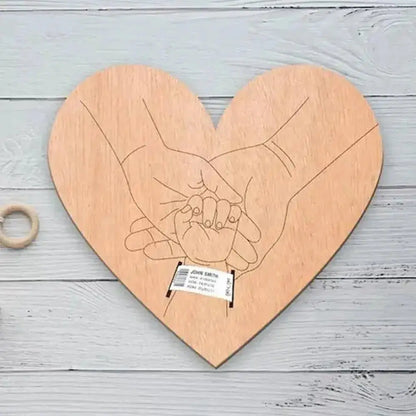 Wooden Baby Keepsake Sign – Engraved Newborn Gift for Parents Potaha