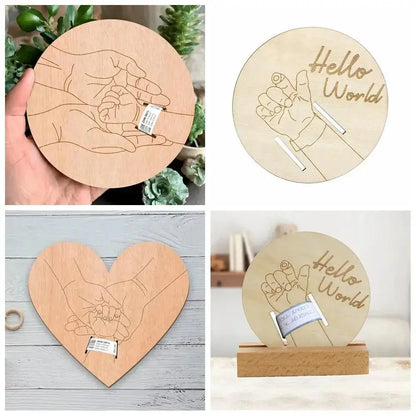 Wooden Baby Keepsake Sign – Engraved Newborn Gift for Parents Potaha