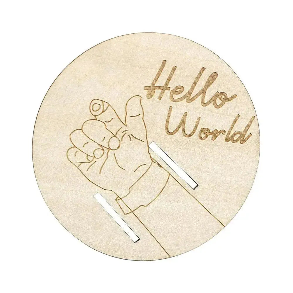 Wooden Baby Keepsake Sign – Engraved Newborn Gift for Parents Potaha