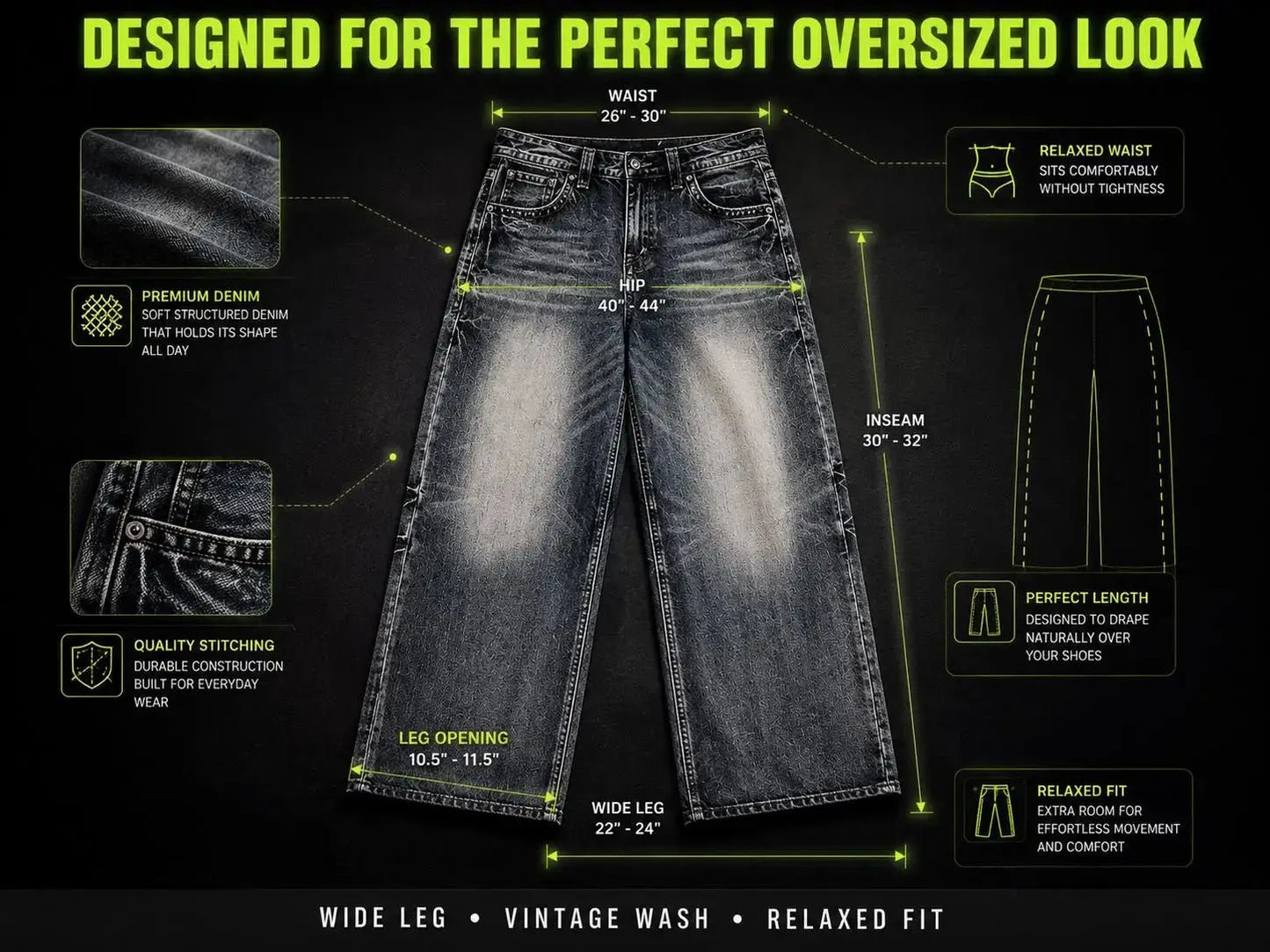 Baggy Wide Leg Jeans Y2K | Vintage Wash Denim & Korean Streetwear JuChachaShop