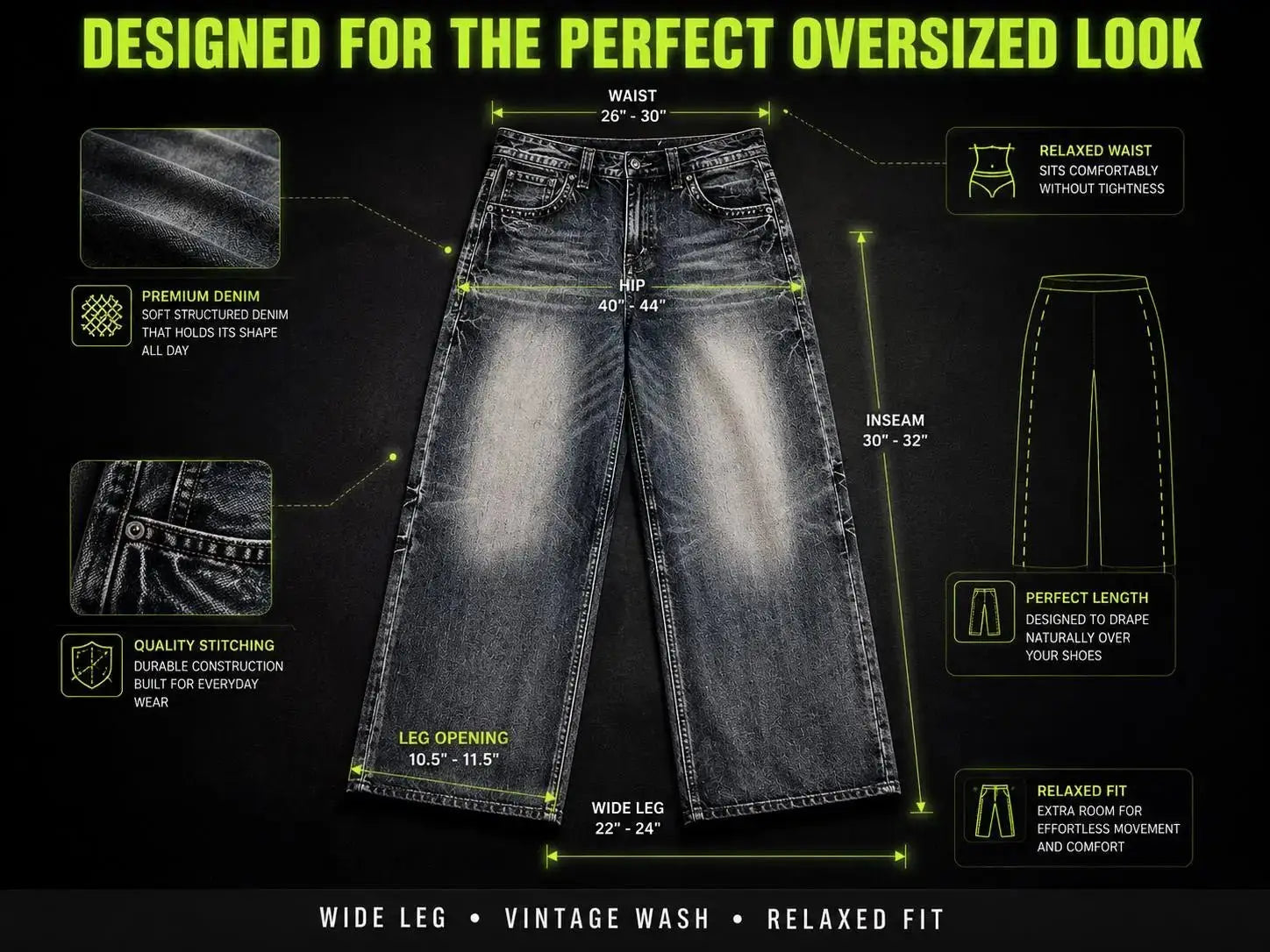 Baggy Wide Leg Jeans Y2K | Vintage Wash Denim & Korean Streetwear JuChachaShop