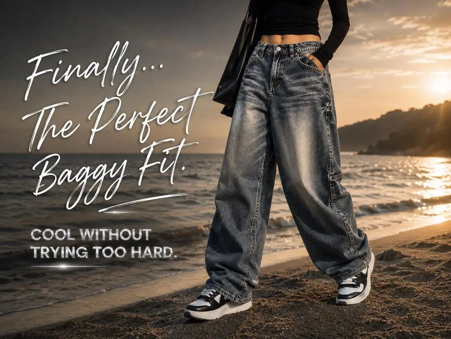 Baggy Wide Leg Jeans Y2K | Vintage Wash Denim & Korean Streetwear JuChachaShop
